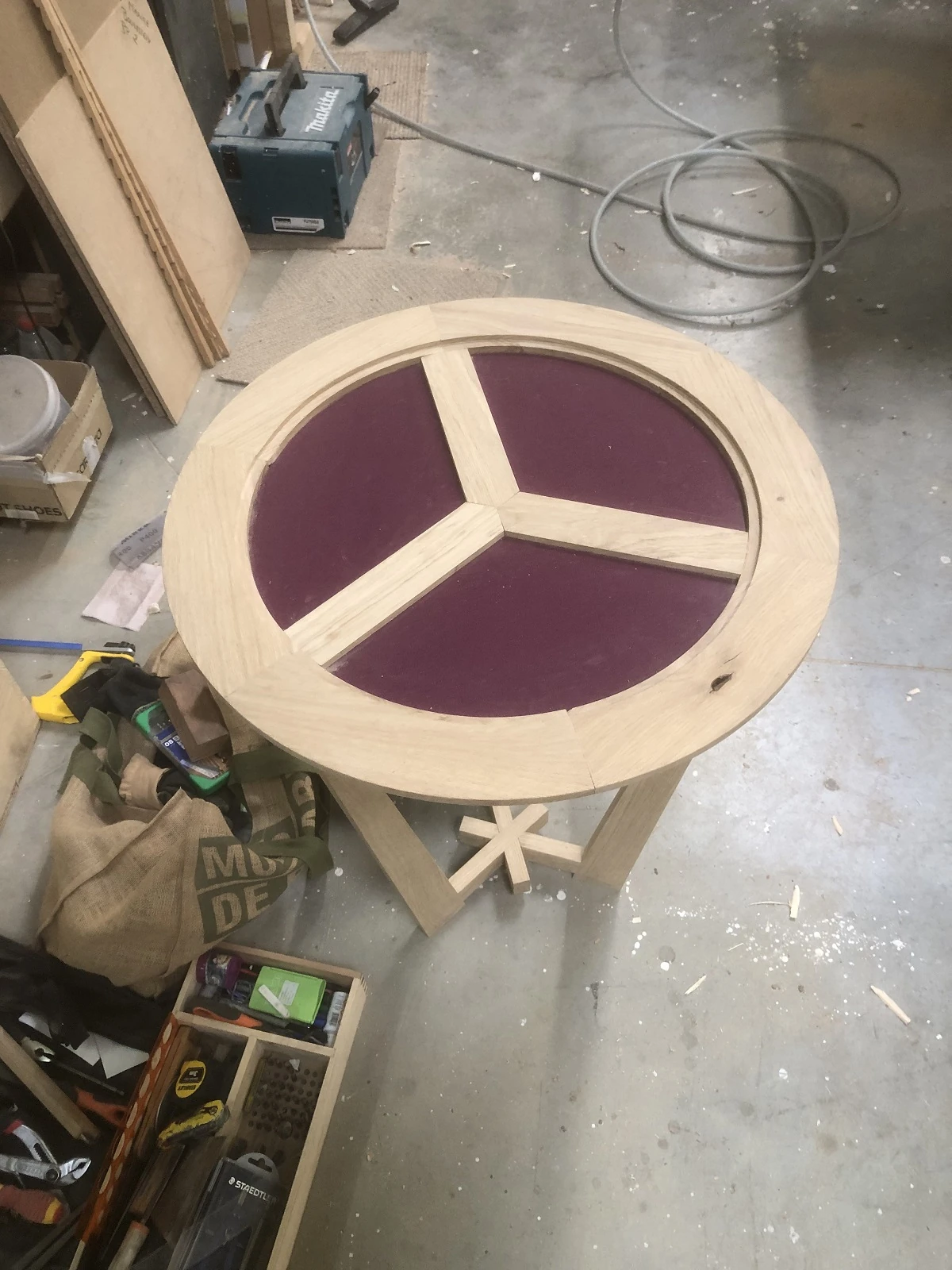 Gueridon en chêne - Examen blanc BP